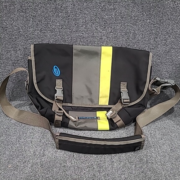 TIMBUK2 Messenger Black Gray Neon Laptop Bag MEDIUM Travel Work Bike Shoulder - Picture 1 of 12